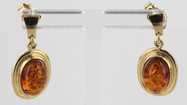 Italian Made German Baltic Amber in 9ct Gold Drop Earrings GE0001 RRP£275!!