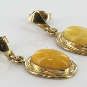 Italian Made German Butterscotch Baltic Amber in 9ct Gold Drop Earrings GE0001Y RRP£295!!!