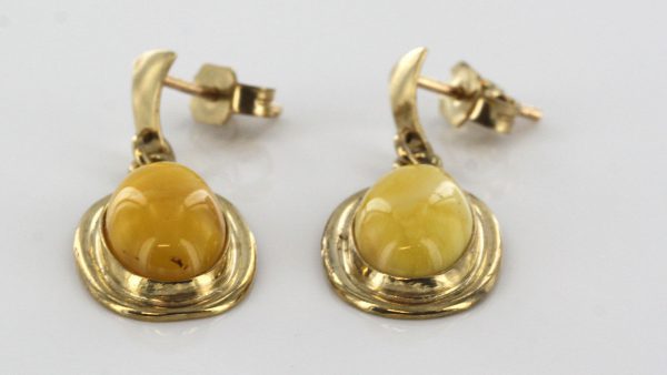Italian Made German Butterscotch Baltic Amber in 9ct Gold Drop Earrings GE0001Y RRP£295!!!