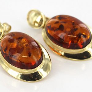 Italian Handmade German Baltic Amber In 9ct Gold Drop Earrings GE0004 RRP£500!!