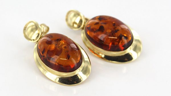 Italian Handmade German Baltic Amber In 9ct Gold Drop Earrings GE0004 RRP£500!!