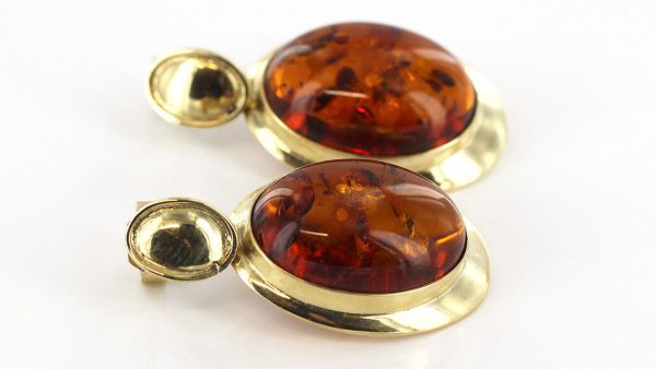 Italian Handmade German Baltic Amber In 9ct Gold Drop Earrings GE0004 RRP£500!!