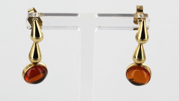 Italian Made Unique German Baltic Amber in 9ct Gold Drop Earrings GE0027 RRP£225!!!