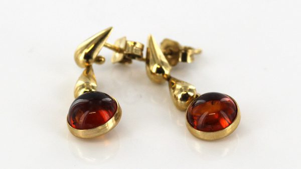 Italian Made Unique German Baltic Amber in 9ct Gold Drop Earrings GE0027 RRP£225!!!