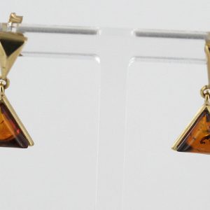 Italian Handmade Unique German Baltic Amber in 9ct Gold Drop Earrings GE0030 RRP£195!!!