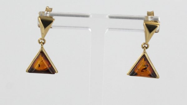 Italian Handmade Unique German Baltic Amber in 9ct Gold Drop Earrings GE0030 RRP£195!!!