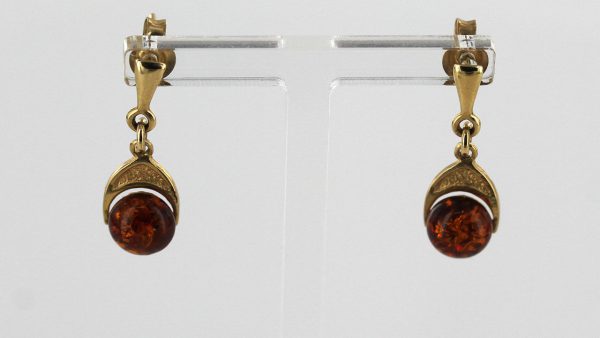 Italian Handmade Unique German Baltic Amber in 9ct Gold Drop Earrings GE0038 RRP£175!!!I
