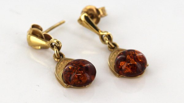 Italian Handmade Unique German Baltic Amber in 9ct Gold Drop Earrings GE0038 RRP£175!!!I