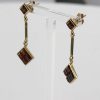 Italian Handmade Unique German Baltic Amber in 9ct Gold Drop Earrings GE0040 RRP£295!!!