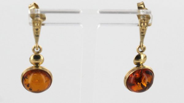 Italian Handmade Unique German Baltic Amber in 9ct Gold Drop Earrings GE0042 RRP£225!!!