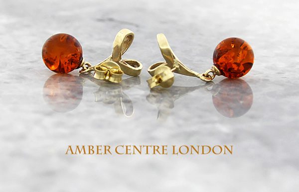 Italian Handmade Ribbon Style German Baltic Amber Drop Earrings in 9ctGold GE0050 RRP£230!!!