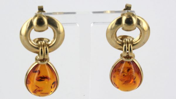 Italian Handmade Unique German Baltic Amber in 9ct solid Gold Drop Earrings GE0062 RRP£595!!!