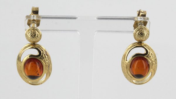 Italian Made Unique German Baltic Amber in 9ct Gold Earrings GE0063 RRP£295!!!