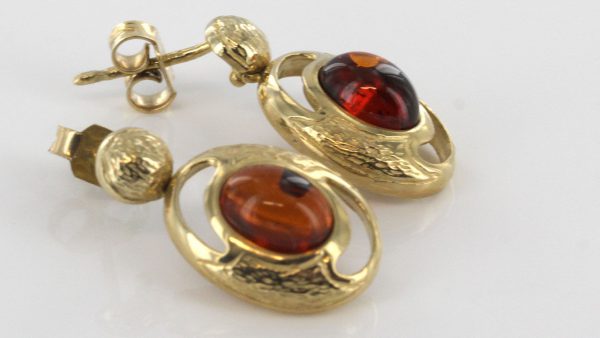 Italian Made Unique German Baltic Amber in 9ct Gold Earrings GE0063 RRP£295!!!