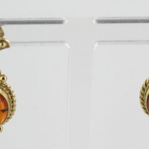 Italian Handmade Unique German Baltic Amber in 9ct Gold Drop Earrings GE0064 RRP£225!!!