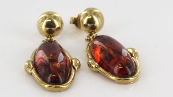 Italian Handmade Unique Baltic Amber in 9ct Gold Earrings GE0065 RRP£425!!!