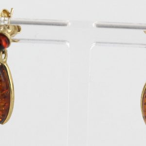 Italian Made Unique German Baltic Amber in 9ct Gold Drop Earrings GE0091 RRP£195!!!