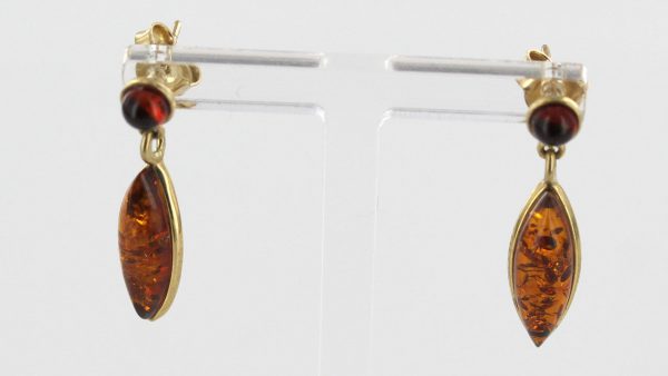 Italian Made Unique German Baltic Amber in 9ct Gold Drop Earrings GE0091 RRP£195!!!