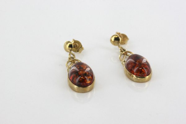 Italian Hand Made Elegant Baltic Amber Drop Earrings In 18ct Solid Gold GE0145 RRP£900!!!