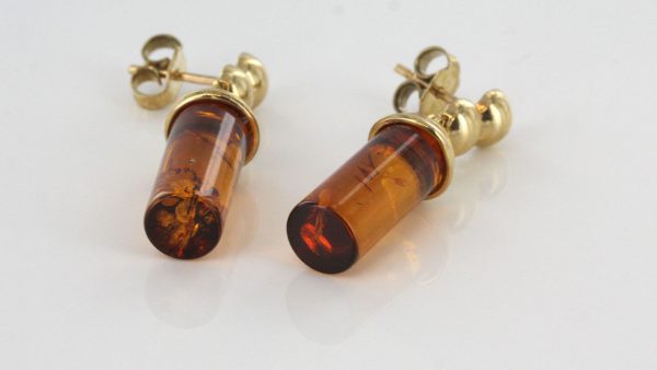 Italian Made Unique German Baltic Amber 9ct Gold Drop Earrings GE0253 RRP£275!!!