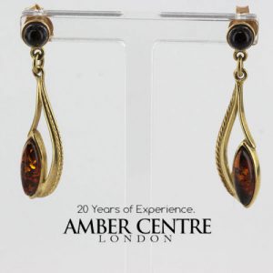 Italian Made German Baltic Amber in 9ct Gold Drop Earrings GE0328 RRP£225!!!