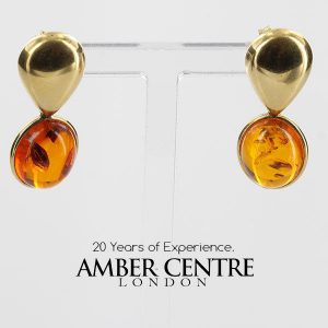 Italian Made Classic Baltic Amber in 14ct Gold Drop Earrings GE0366 RRP£595!!!