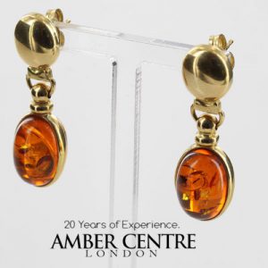 Italian Made German Baltic Amber in 14ct Gold Drop Earrings GE0373 RRP£1000!!!