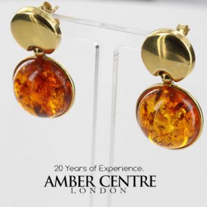 Italian Made German Baltic Amber in 14ct Gold Drop Earrings GE0383 RRP850!!!