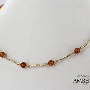 Italian Handmade German Baltic Amber Necklace in 9ct solid Gold- GN0002 RRP£750!!!