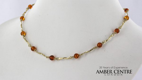 Italian Handmade German Baltic Amber Necklace in 9ct solid Gold- GN0002 RRP£750!!!