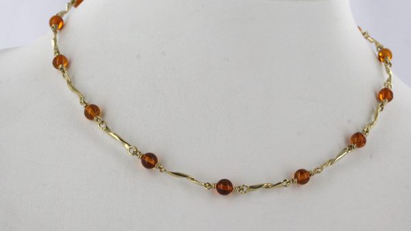 Italian Handmade German Baltic Amber Necklace in 9ct solid Gold- GN0002 RRP£750!!!