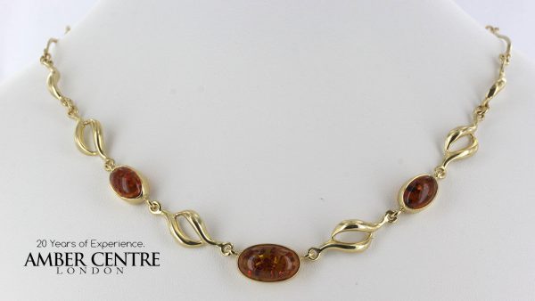 Italian Handmade German Baltic Amber Necklace in 9ct solid Gold- GN0004L RRP£1595!!!