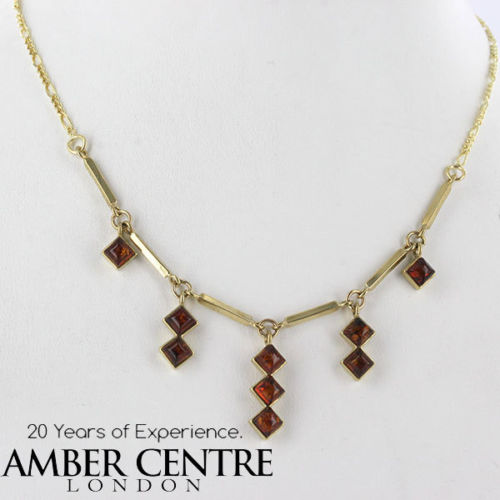 Italian Handmade German Baltic Amber Necklace in 9ct solid Gold- GN0006 RRP£675!!!