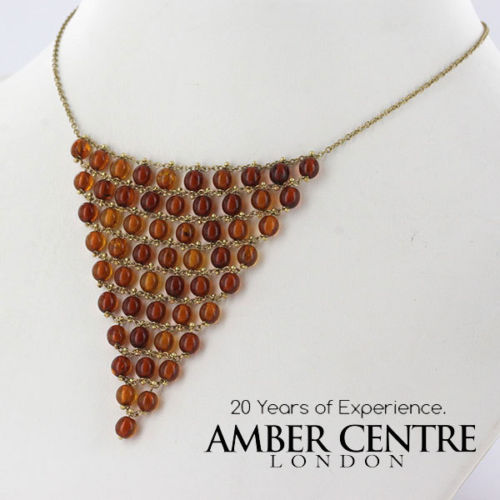 Italian Handmade German Baltic Amber Necklace in 9ct solid Gold- GN0014 RRP£950!!!
