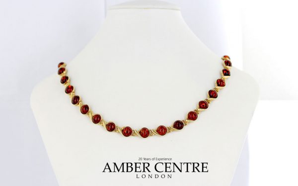 Italian Made "Kiss" German Baltic Amber Necklace in 9ct solid Gold- GN0032A RRP£2750!!