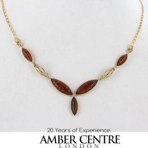 Italian Made German Elegant Baltic Amber Necklace in 9ct solid Gold- GN0039 RRP£495!!!