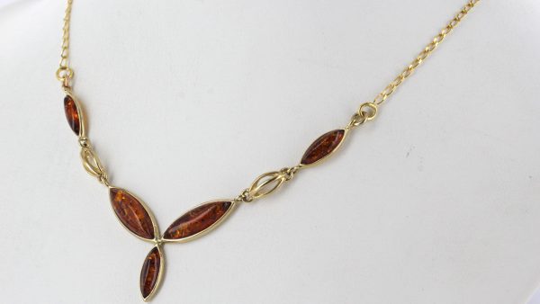 Italian Made German Elegant Baltic Amber Necklace in 9ct solid Gold- GN0039 RRP£495!!!