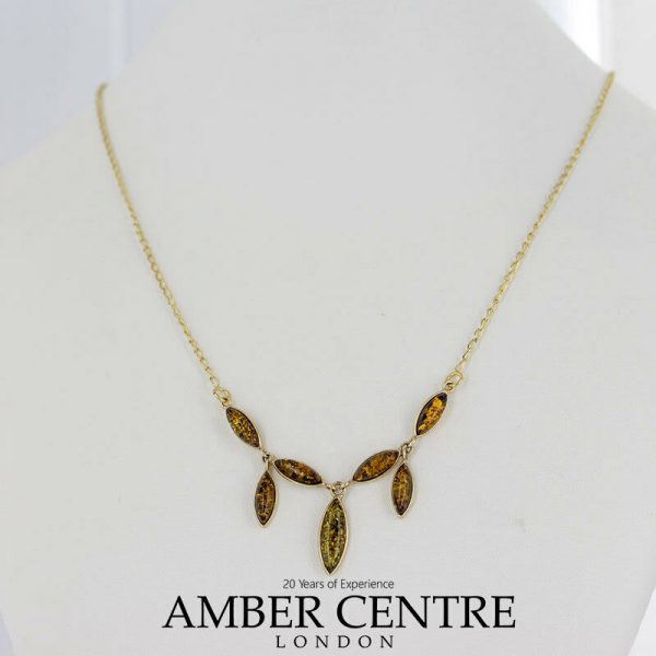 Italian Made German Green Baltic Amber Necklace in 9ct Gold-GN0052G RRP£495!!!
