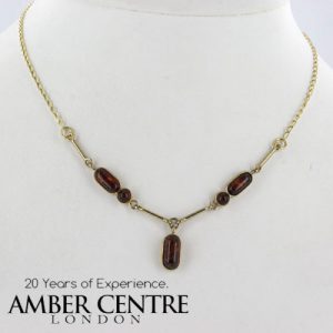 Italian Handmade German Baltic Amber Necklace in 9ct Gold- GN0066 RRP£425!!!