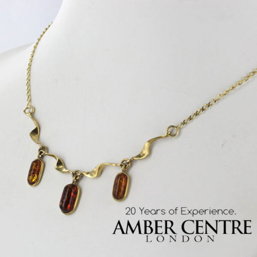 Italian Handmade German Baltic Amber Necklace in 9ct solid Gold- GN0067 RRP£475!!!