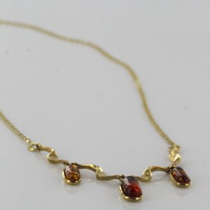 Italian Handmade German Baltic Amber Necklace in 9ct solid Gold- GN0067 RRP£475!!!