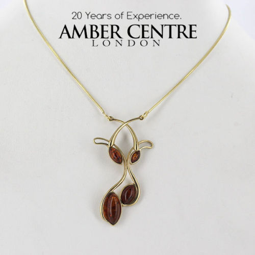 Italian Handmade German Baltic Amber Necklace in 9ct solid Gold- GN0085 RRP£595!!!