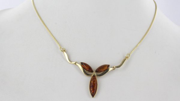 Italian Handmade German Baltic Amber Necklace in 9ct solid Gold- GN0086 RRP£475!!!