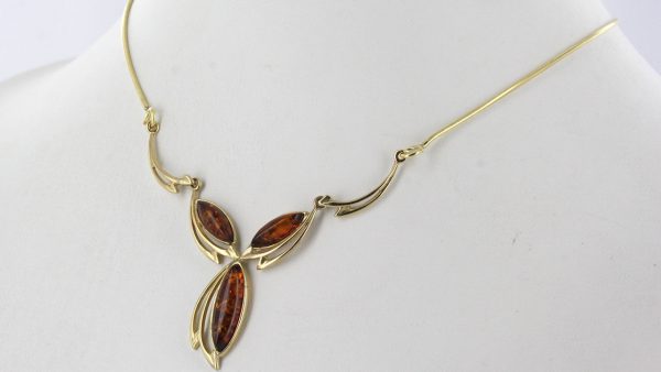 Italian Handmade German Baltic Amber Necklace in 9ct solid Gold- GN0087 RRP£550!!!