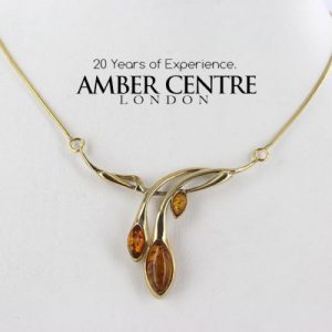 Italian Handmade German Baltic Amber Necklace in 9ct solid Gold- GN0092 RRP£595!!!