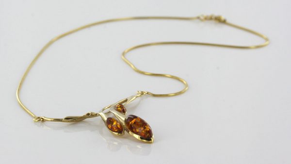 Italian Handmade German Baltic Amber Necklace in 9ct solid Gold- GN0092 RRP£595!!!