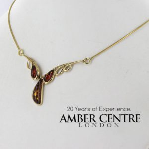 Italian Handmade German Baltic Amber Necklace in 9ct solid Gold- GN0095 RRP£525!!!