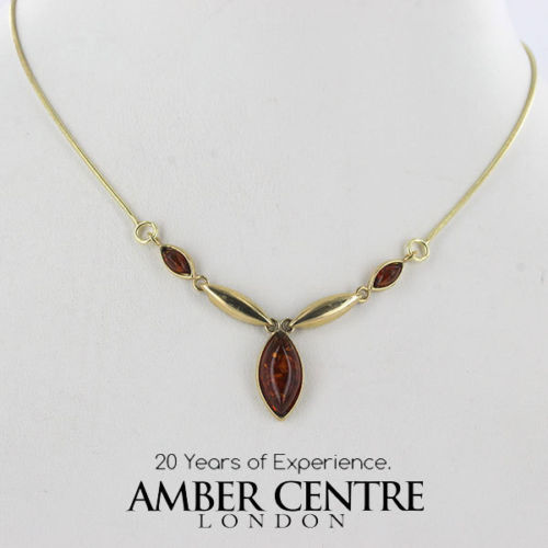 Italian Handmade German Baltic Amber Necklace in 9ct solid Gold- GN0098 RRP£475!!!