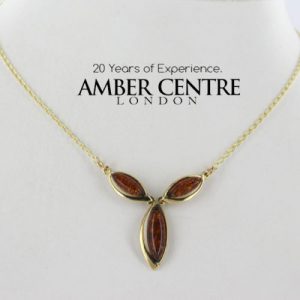 Italian Handmade German Baltic Amber Necklace in 9ct solid Gold- GN0100 RRP£395!!!