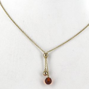 Italian Made "Love" German Baltic Amber Necklace with 9ct solid Gold- GN0115 RRP£255!!!